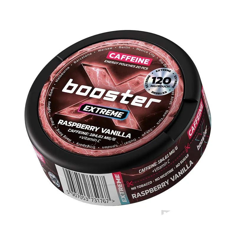 X-Booster Raspberry & Vanilla caffeine pouches
